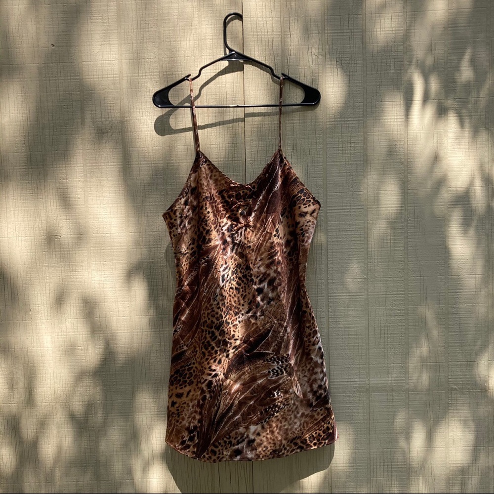 Golden vintage animal print silky slip